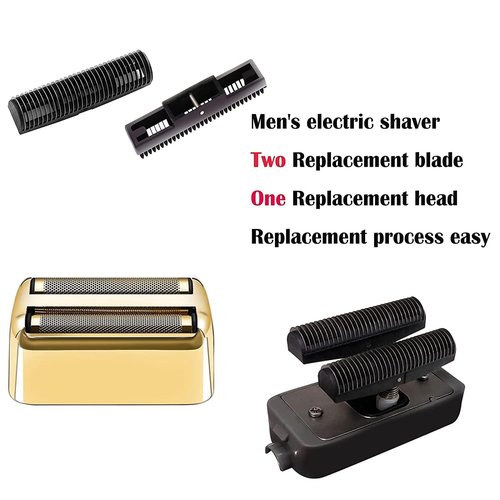 Replacement Foil and Cutters Compatible with BaBylissPRO Double Foil Shaver, Replacement Foil Compatible with BaBylissPRO FXFS2 Shaver, 4 counts (Gold)