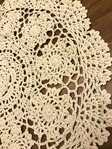 50cm Handmade Crochet Lace Doilies Set - Vintage Floral Round Tablecloths