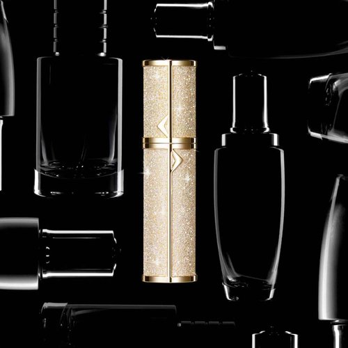 SAWOHO Travel Perfume Bottle Refillable,Valentine's Day Gift Perfume Travel Refillable Mini Spray Bottles Leather Cologne Dispenser, Portable Empty Spray Bottle Dispense Filling Atomizer 5ml (Golden)
