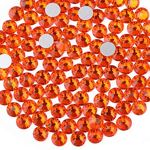 Beadsland Flat Back Crystal Rhinestones - Orange SS10, 1440pcs Craft Embellishments