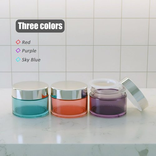 3Pack 1 oz Small Glass Jars with Lids, Travel Jars with Inner Liners,1 Ounce Travel Containers for Toiletries Cosmetics Containers,Cream Lotion,Body Scrub (3 Pack (1oz))