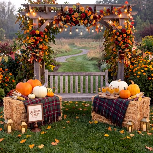 2 Pack Fall Halloween Decorative Straw Hay Bales - 20 x 9 x 8 Inches, Rustic Autumn Decor