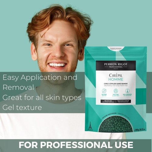Cirepil - Homme - 800g / 28.22 oz Hard Wax Beads Bag - Strong Grip for Men’s Coarse Hair - Effective Manscaping for Back, Chest & Shoulders - Fresh Marine Scent - Low Temp Refill Bag
