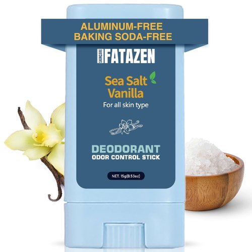 Skiennix Natural Aluminum-Free Deodorant - Gentle Odor Control Stick with Charcoal & Shea Butter | Sea Salt & Vanilla, 0.53oz