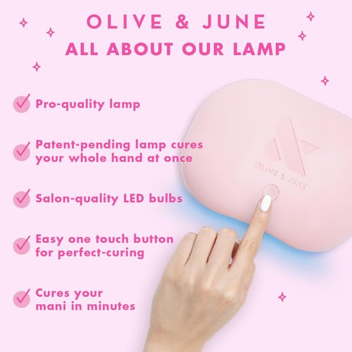 Olive & June Gel Polish | UV LED Nail Lamp Needed | Long Lasting Formula | Up to 21 Days of Wear | Damage-Free Removal | Salon-Quality Manicure Pedicure at Home| Boysenberry Glass