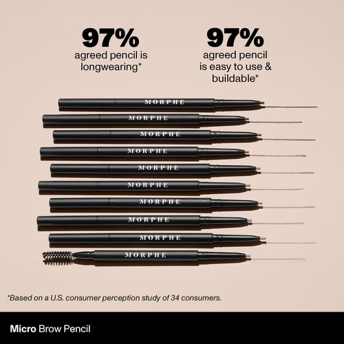 Morphe Micro Dual Eyebrow Pencil - Ultra-Precise Dual-Ended Brow Tool - Long-Lasting, Richly Pigmented Formula - Java (0.003 oz)