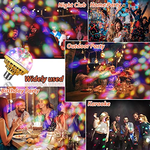 MIKWOAB 4 Pack Colorful Rotating LED Disco Ball Lights for Party, Home, Bar & Karaoke