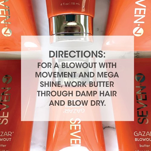 SEVEN Hair Care Gazar Blowout Butter - Hydrating Curl Cream with Anti-Frizz & Heat Protection | 4oz