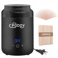 Podoy Mini Wax Pot Warmer for Hair Removal, Small Portable Travel Wax Melt Heater Machine Digital Display for SPA Salon Brow Body Nose Upper Lip Hair Waxing with 100 Waxing Sticks
