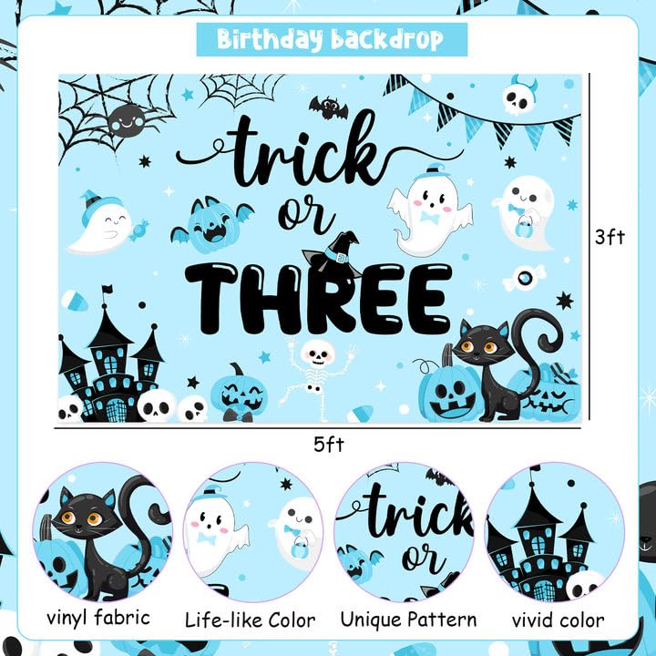 Halloween 3rd Birthday Party Decorations Balloon Garland Kit with Number 3 Foil Balloon for Boy Trick or Treat