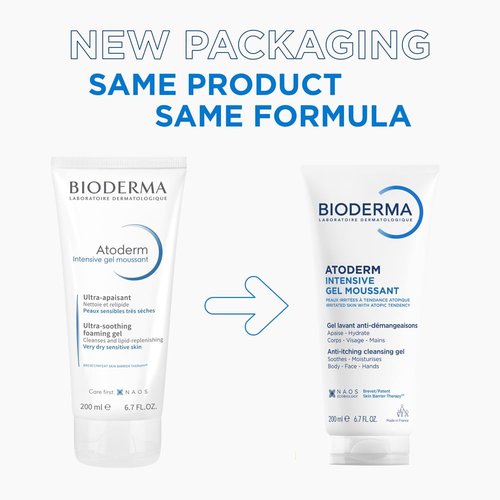 Bioderma Atoderm Intensive Foaming Gel - Ultra Rich Body Wash for Very Dry Sensitive Skin | 6.67 Fl Oz