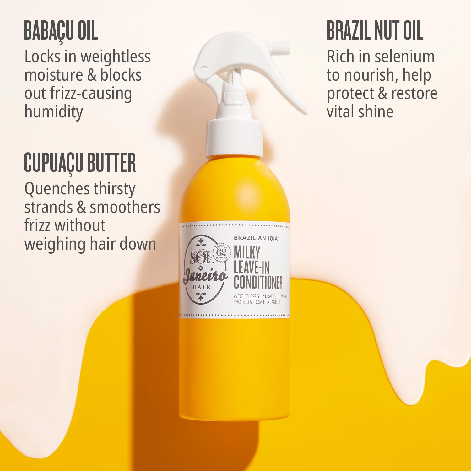 Sol de Janeiro Brazilian Milky Leave-In Conditioner - Frizz Control & Heat Protection Spray