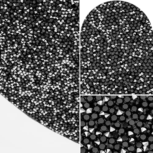 Black Rhinestone Round Placemat - 15 Inch, Elegant Table Protector - Variation: Black / 1 pcs