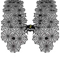Halloween Table Runners 2 Pack - Black Spider Web 18x72 Inch Polyester Creepy Table Cloth
