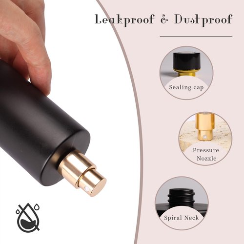 Gsteng 2pcs 50ml Glass Spray Bottle for Perfume,Refillable Travel Perfume Atomizer Bottles,Black Portable Cologne Atomizer Empty Bottle.(Black)