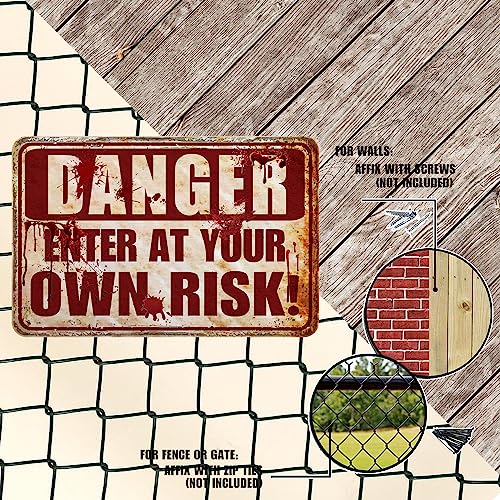Halloween Bloody Horror Metal Sign Outdoor Indoor Decor - Multi