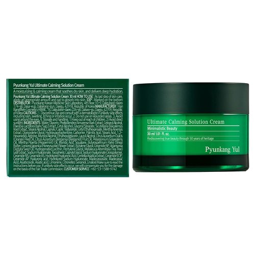 Pyunkang Yul Ultimate Calming Solution Cream - Soothes Redness with Cica & Tea Tree | 1.01 Fl. Oz (30ml)