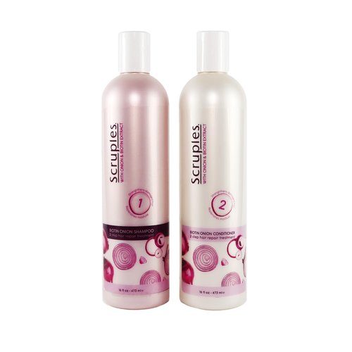 Scruples Biotin Onion Shampoo and Conditioner Bundle - Hair Growth Shampoo & Conditioner for Women to Strengthen & Hydrate - Made with Onion Extract & Biotin to Help Promote Growth (2 Pack)