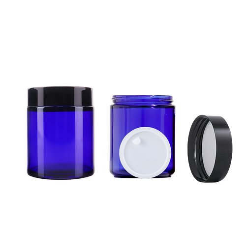 3.4 oz Clear Glass Jars with Lids & Inner Liner,2 Pcs 100g Small Glass Containers Reusable Travel Toiletries Container for Creams,Lotion,Ointmen,Makeup,Spice,Powders,Cosmetic