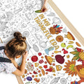 Thanksgiving Giant Coloring Poster/Tablecloth - Kids Crafts & Party Decor - Variation of Thanksgiving