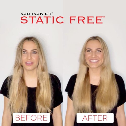 Cricket Static Free Cushion Hair Brush - Smoothing & Detangling for Thick, Curly Hair - Anti-Static Metal Bristles