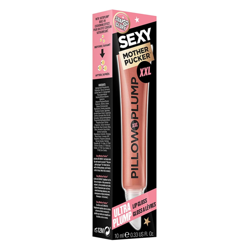 Soap & Glory Lip Gloss | XXL Pillow Plump for Hydrated, Volumized Lips - Vegan Chocolate Orange Scent (10ml)
