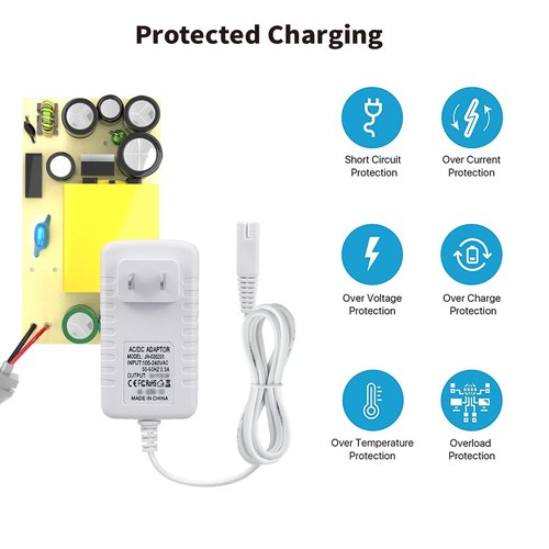 Charger for Waterpik Water Flosser, Compatible with Waterpik WP360 WP360W WP462 WP462W WP450 WP450W YLA-03010 Series, Replacement Water Flosser Power Cord, 2 Prong Adapter Power Supply, 3V DC, 5FT