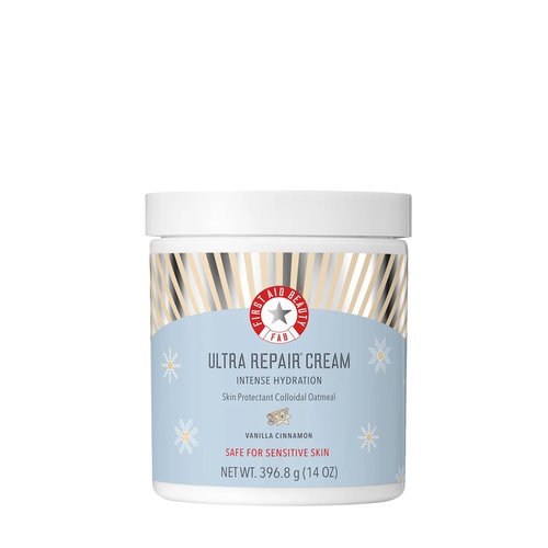 First Aid Beauty - Ultra Repair Cream, Intense Hydration Whipped Colloidal Oatmeal, Clinically Proven to Strengthen Skin Barrier & Help Relieve Eczema, Face & Body Moisturizer, 14 oz Vanilla Cinnamon