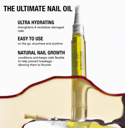 Brother Cosmetics Official Viral Oil - Nail Oil Treatment For Growth, Strength & Moisture - Moisturizing Cuticle Oil for Damaged, Dry, Brittle Nails - Nail Repair & Care Formula For Men & Women