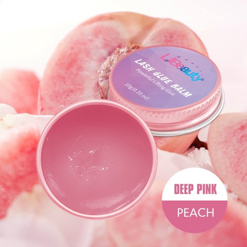 Libeauty Lash Lift Glue Balm Eyelash Perm Glue Wax for Professional Lash Lifting and Brow Lamination, Strong Stickiness and Non-Drying for Easy Adjustment, Water Soluble Lash Adhesive 10g (Pink Peach)