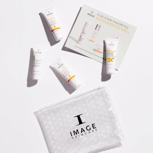 IMAGE Skincare Five Star Favorites - 4 Step Introductory Regimen Set for Brighter, Healthier Skin | Travel Size