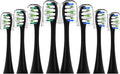 Philips Sonicare Replacement Toothbrush Heads - 8 Pack Soft Gentle Bristles for Click-On Electric Toothbrushes | Black