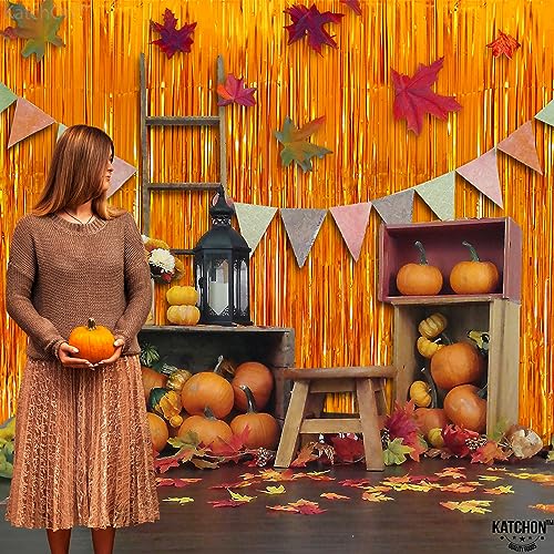Orange Graduation Banner & Fringe Backdrop Set for Parties and Celebrations