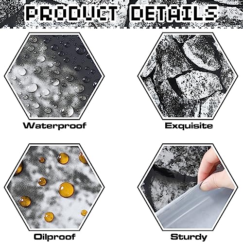 8 Pack Stone Wall Tablecloths - Plastic Rock Medieval Decor 108 x 54 Inches Variation of THIS listing