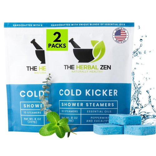 Cold Kicker Shower Steamers Aromatherapy for Relief - USA Made - Peppermint & Eucalyptus Shower Bomb Tablets – Valentines Day Gift for Her and Him – Soothing Natural Essential Oils (20 Pack)