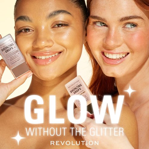 Revolution Beauty London Bright Light Bronzing Drops - Bronze & Glow for Face & Body | Vegan & Cruelty-Free, 0.77 fl oz
