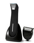 Body Trimmer for Men - Groin & Ball Shaver with Charging Dock - Constant Power No-Pull Electric Pubic Hair Clipper - 5-in-1 Guard Waterproof Body Groomer with LED Light, for Groin, Armpit & Body