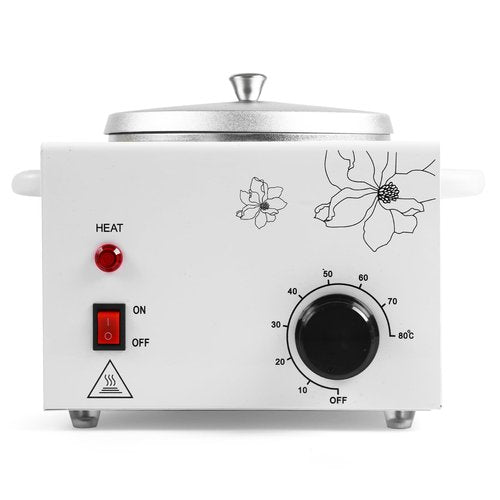 600ml Professional Single Pot Wax Warmer, Electric Depilatory Heater Machine with Adjustable Temperature for Hair Removal & Facial Spa, Includes 50 Wax Sticks & 20 Collars
