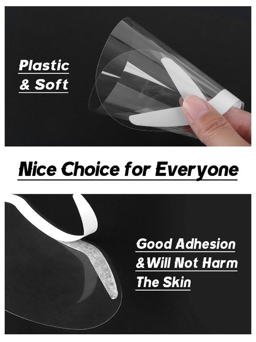 EBANKU 100 Pcs Shower Visor Face Eye Shield, Clear Shield Bath Visor Eye Protector Makeup Protective Eyebrow Shower Visors for Showering Haircut Hairspray Eyelash Extensions