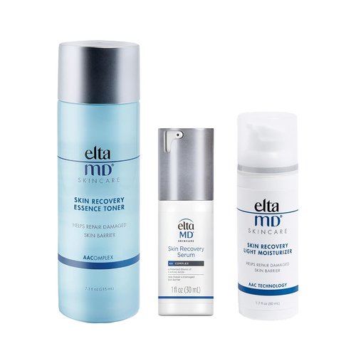 EltaMD Skin Recovery System - 3-Piece Facial Care Set with Gentle Essence Toner, Serum & Moisturizer