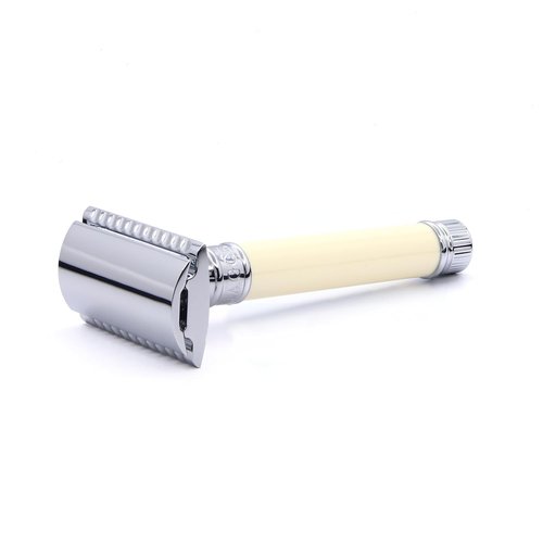 Edwin Jagger Classic Double Edge Safety Razor - Eco-Friendly & Reusable | Imitation Ivory Finish