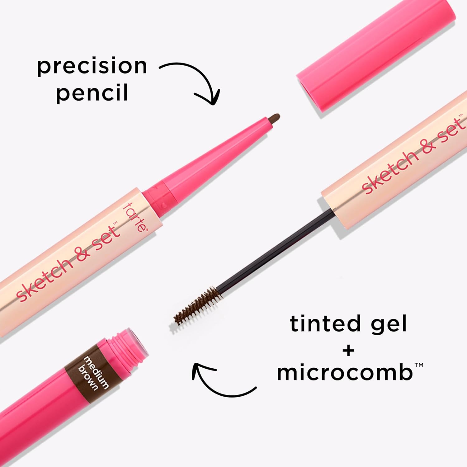 Tarte Big Ego Brow Pencil & Tinted Gel - 2-in-1 Waterproof Eyebrow Solution for Fuller, Thicker Brows