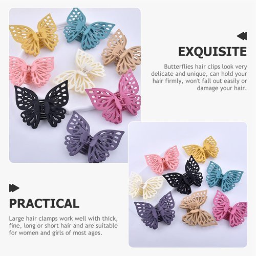 KALLORY 8pcs Butterfly Hair Clips: Large Butterfly Claw Clip - Hair Styling Accessories For Women Girls