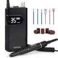 Lavinda 35000RPM Electric Nail Drill, Professional Cordless Nail Drill Machine Portable Rechargeable Nail Efile for Acrylic Gel Nails, Manicure Pedicure Polishing Shape Tools for Salon Home Use-Black