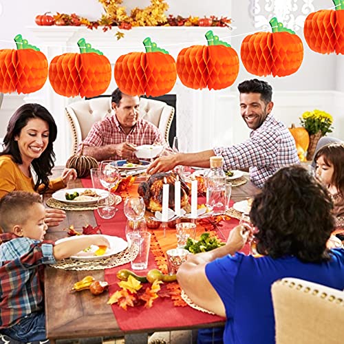18 Pcs Fall Pumpkin Honeycomb Centerpieces - Halloween Thanksgiving Decor