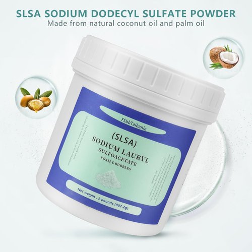 2 Pound of SLSA Powder for Bath Bomb Making, Premium Sodium Lauryl Sulfoacetate Powder, Sodium Lactate for soap Making, Gentle on The Skin. Suitable for Bath TrufflesCrafting Bath Bombs and More