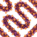 Halloween Tinsel Garland 66 Ft - Purple Black & Orange Glitter Streamers for Party & Home Decor