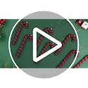 Red Plaid Candy Cane Christmas Tree Ornaments - Farmhouse Decor, 12 Pack