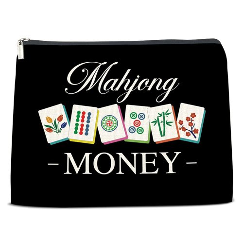 NGAEAK Mahjong Themed Makeup Bag Mahjong Gifts Cosmetic Bag for Women Girl Zipper Makeup Pouch