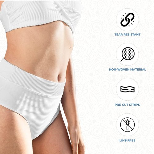 ForPro Professional Collection Non-Woven Epilating Strips, White, Tear-Resistant, Pre-Cut Strips For Hair Removal, 3" W x 9" L, 500-Count